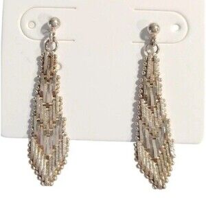14k yellow gold vermeil Sterling Silver 925 Dangle Drop Earrings Posts Italy